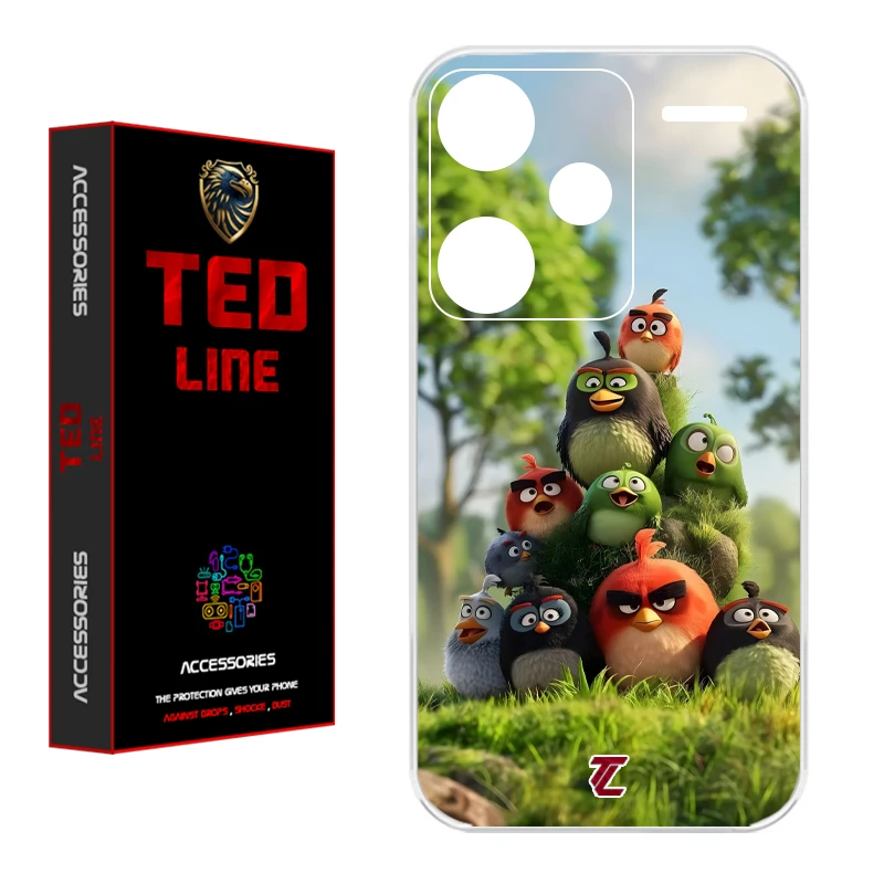 کاور تد لاین طرح پرنده خشمگین کد 1132 مناسب برای گوشی موبایل شیائومی Redmi Note 13 Pro Plus