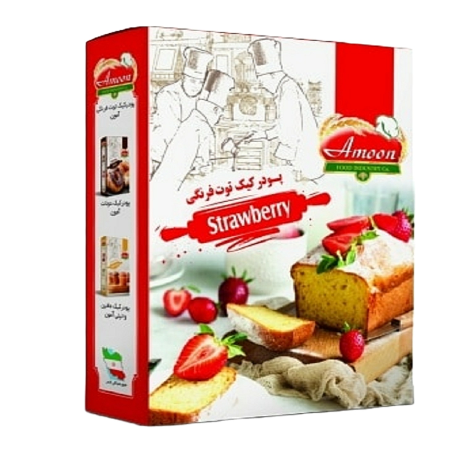 پودر کیک آمون با طعم توت فرنگی - 500 گرم