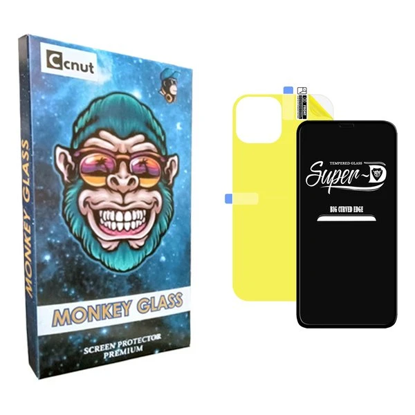 محافظ صفحه نمایش کوکونات مدل mnk SuperD مناسب برای گوشی موبایل اپل iPhone 11 Pro Max  به همراه محافظ پشت گوشی
