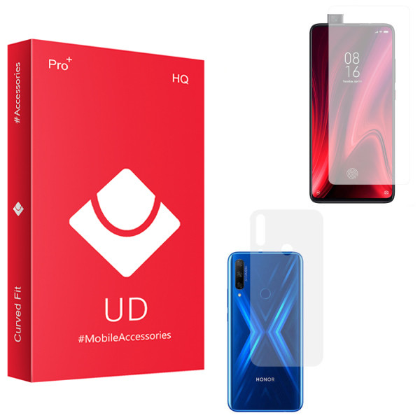 محافظ صفحه نمایش یو دی مدل HQ مناسب برای گوشی موبایل آنر 9X به همراه محافظ پشت گوشی