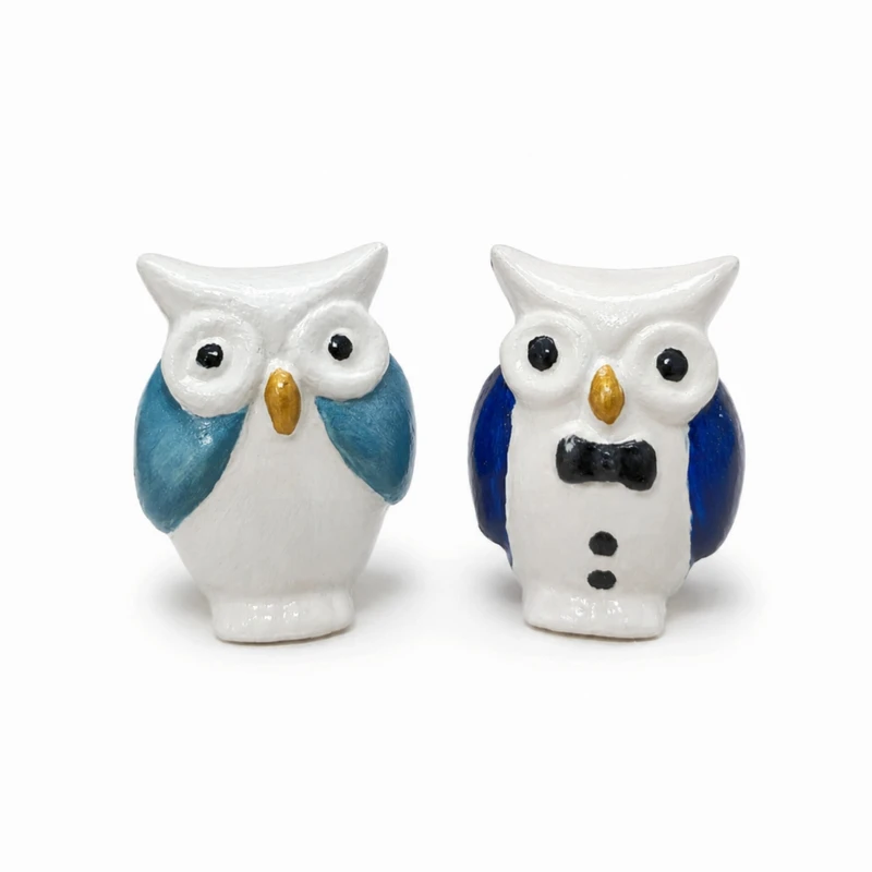 مجسمه طرح جغدهای عاشق مدل Love Owls بسته دوعددی