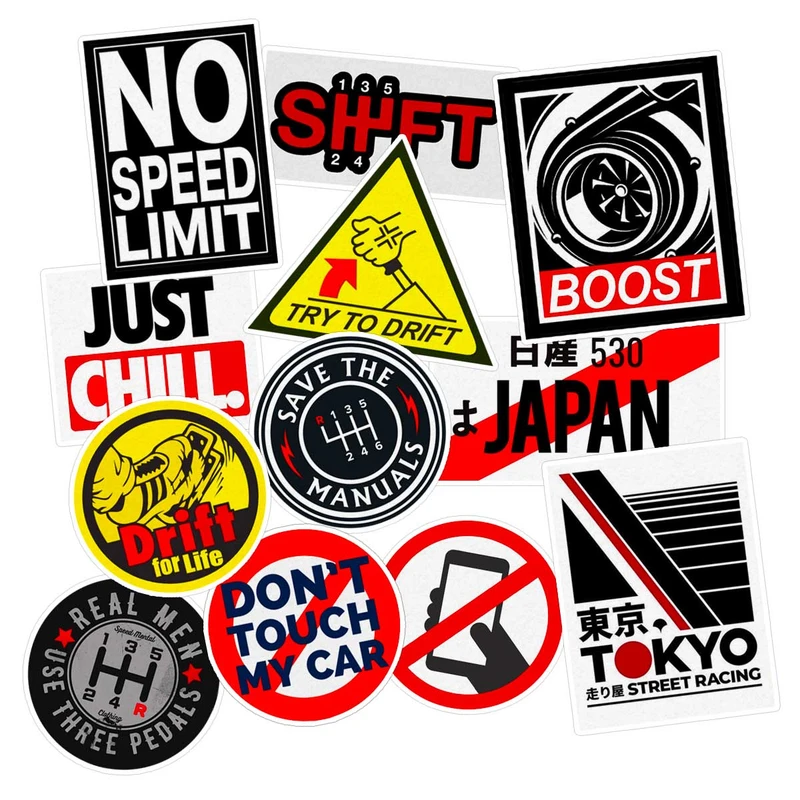 برچسب خودرو ماسا دیزاین طرح دریفتینگ کد CA003 مجموعه 12 عددی