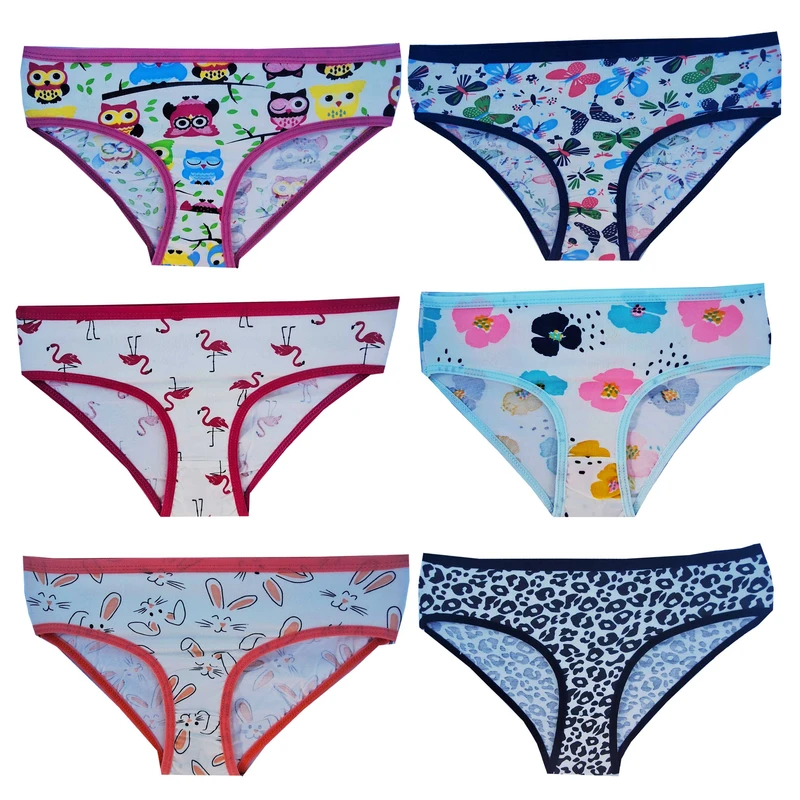 شورت اسلیپ دخترانه مدل نخی ضد حساسیت مجموعه 6 عددی 