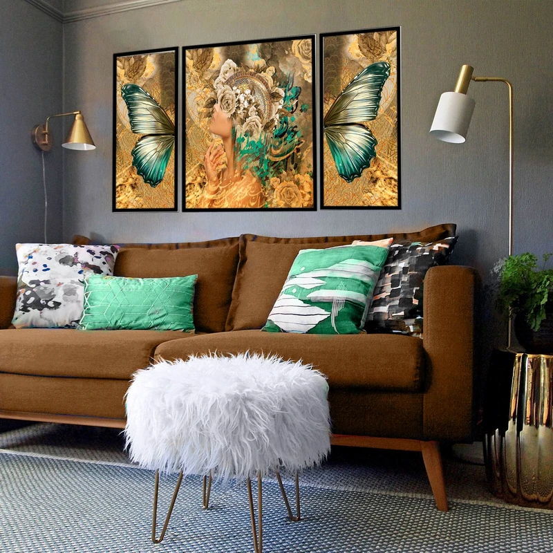 تابلو بکلیت طرح مدرن دیجیتال آرت مدل B-2875 مجموعه 3 عددی