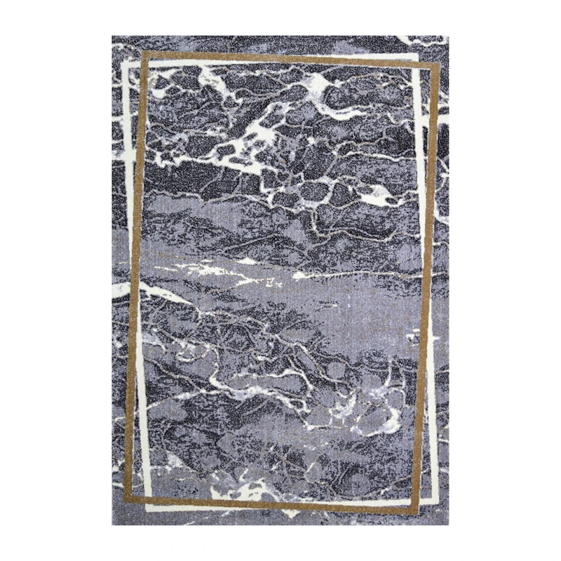 فرش ماشینی 320 شانه فرش سهند زمینه خاکستری حاشیه طوسی مدل SO35.0A