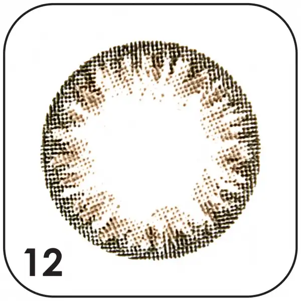 لنز چشم بیوتی شماره 12 رنگ قهوه ای دور مشکی