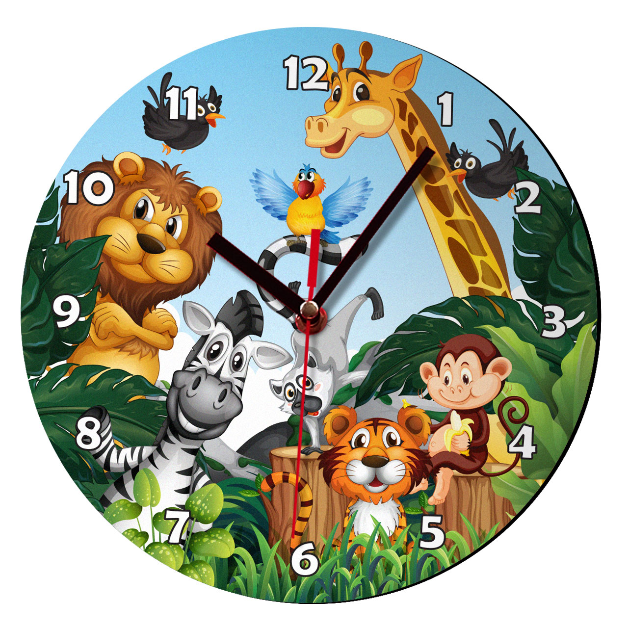 ساعت دیواری کودک باروچین مدل حیوانات جنگل کد 82