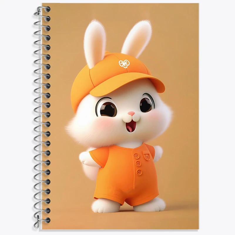 دفتر زبان 50 برگ خندالو مدل سه خط طرح خرگوش بامزه کد F5766