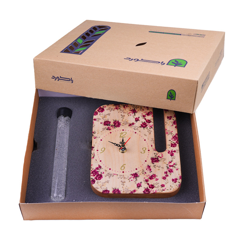 ساعت رومیزی راکورد مدل P-125A طرح گل سرخ