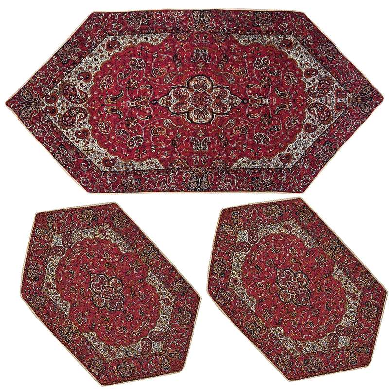 ست سه تکه رومیزی ترمه مدل چهلستون کد RL3-3