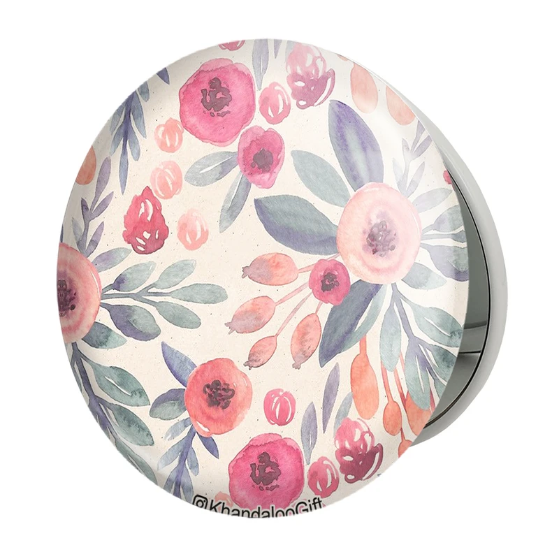 آینه جیبی خندالو طرح گل گلی مدل تاشو کد 2220 