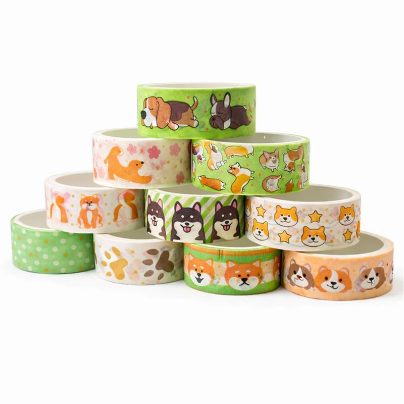 چسب کاغذی مدل واشی سگ عرض 2.5 سانتی متر بسته 10 عددی