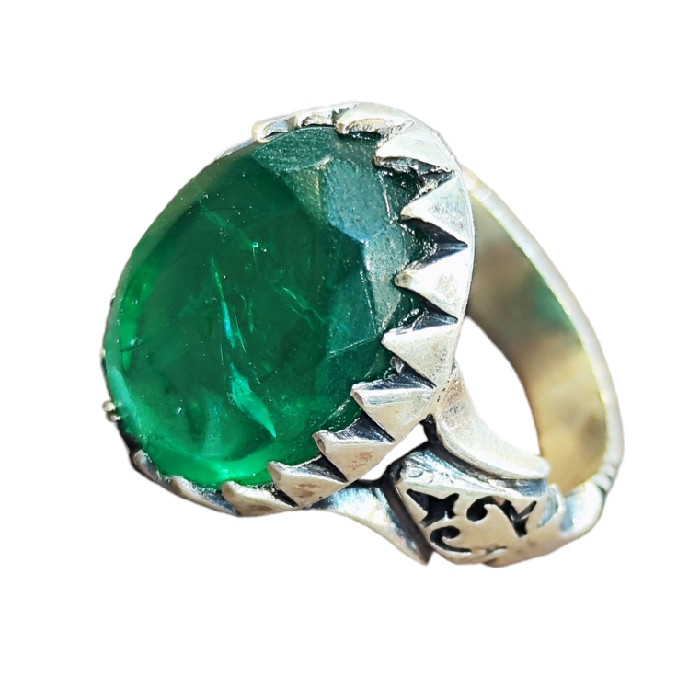 انگشتر نقره مردانه مدل سنگ زمرد کد 77 انگشتر نقره مردانه مدل سنگ زمرد کد 77