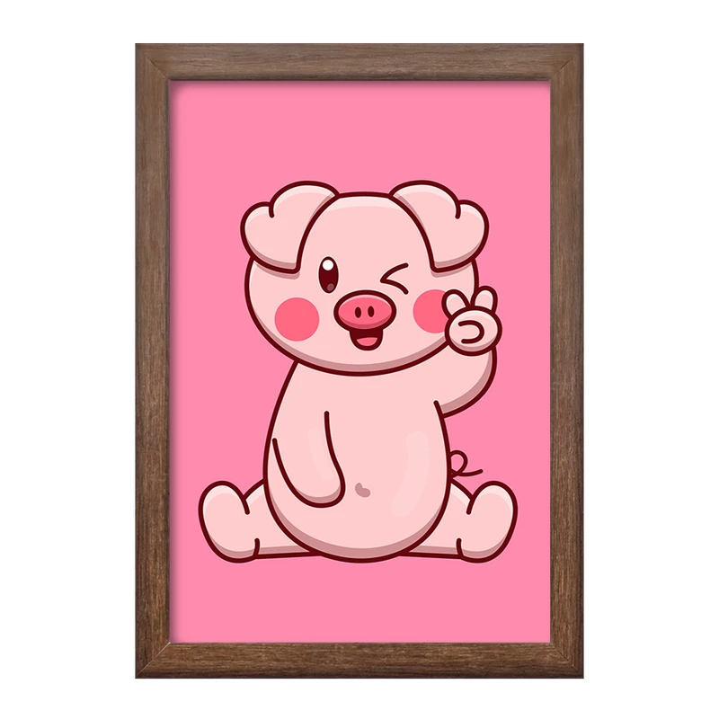 تابلو خندالو طرح حیوانات بامزه خوک کد 25397