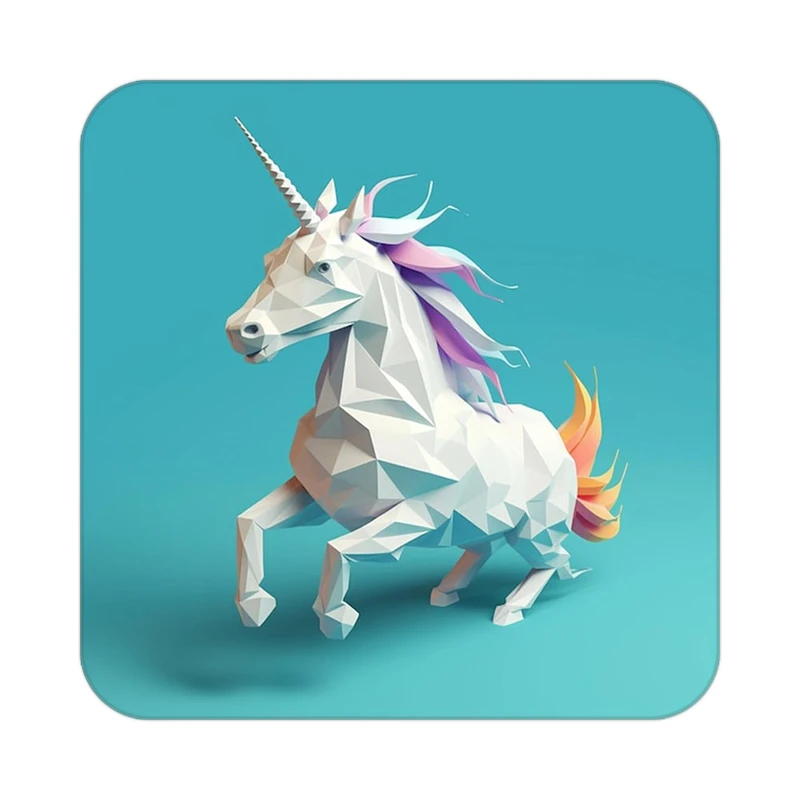 زیر لیوانی کاکتی طرح اسب تک شاخ و یونیکورن مدل mp28922