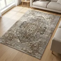 فرش ماشینی ساوین کد 4082 زمینه نقره ای 