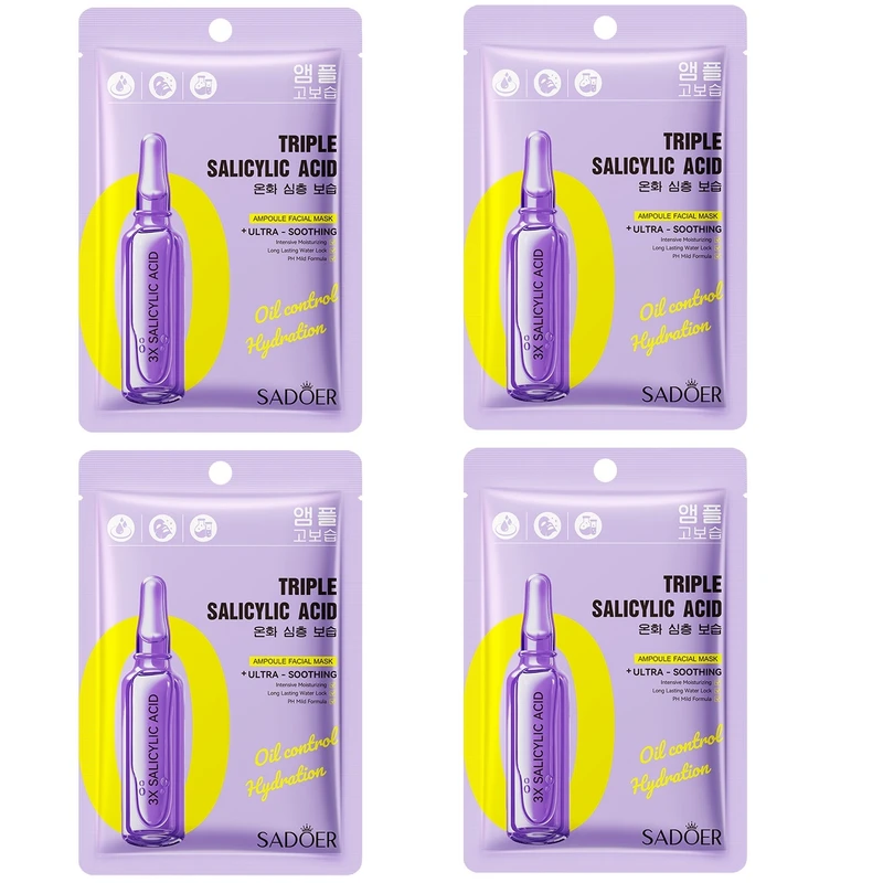 ماسک صورت سادور مدل سالیسیلیک اسید مناسب برای انواع پوست وزن 25 گرم بسته 4 عددی