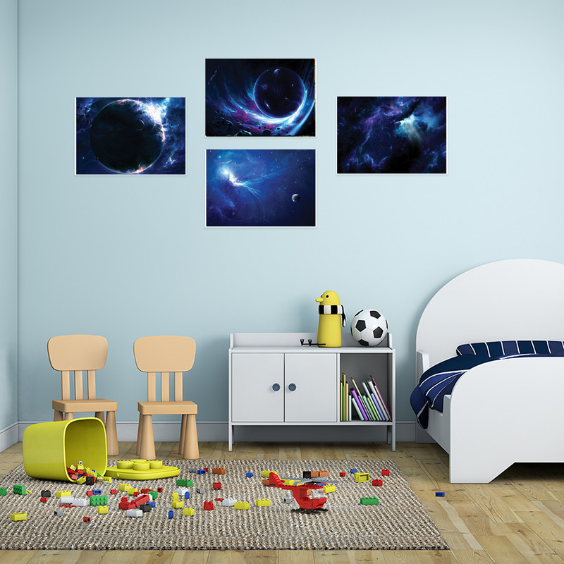 پوستر طرح فضا کد A-1990 مجموعه 4 عددی