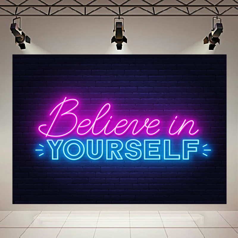 پوستر طرح مخمل نئون انگیزشی مدل خودباوری کد AR305198