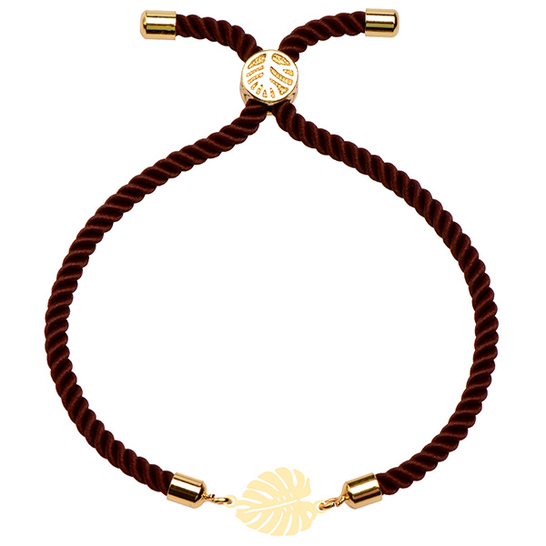 دستبند طلا 18 عیار دخترانه کرابو طرح برگ انجیر مدل Krd1668