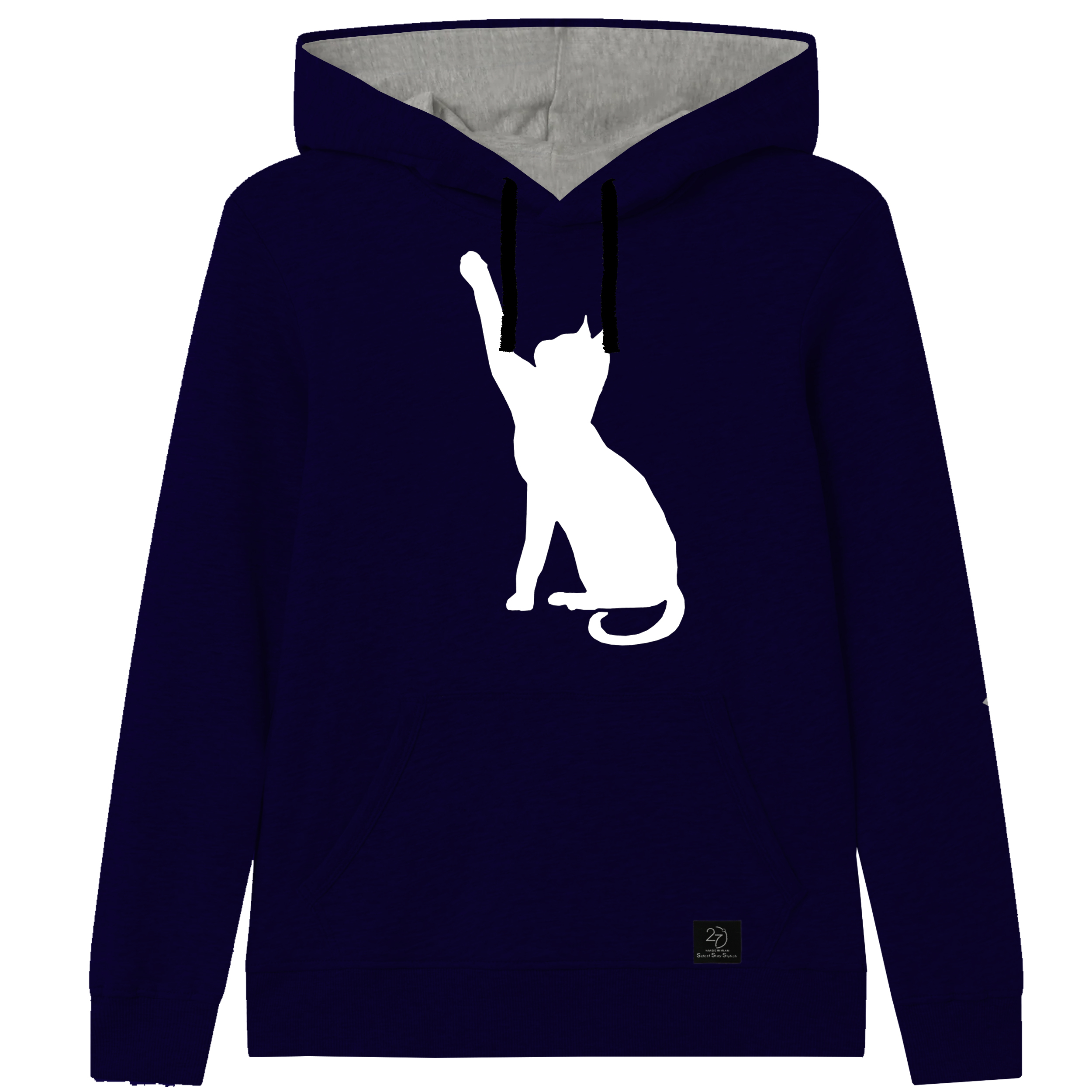 هودی دخترانه 27 مدل گربه کد F25 رنگ سرمه ای 