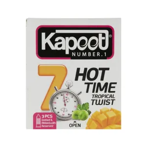 کاندوم تاخیری کاپوت مدل 7 کاره گرم بسته 3 عددی