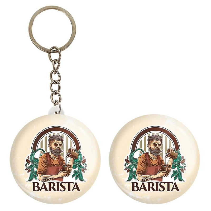 پیکسل خندالو مدل باریستا کافه چی کد 28141 به همراه جاکلیدی