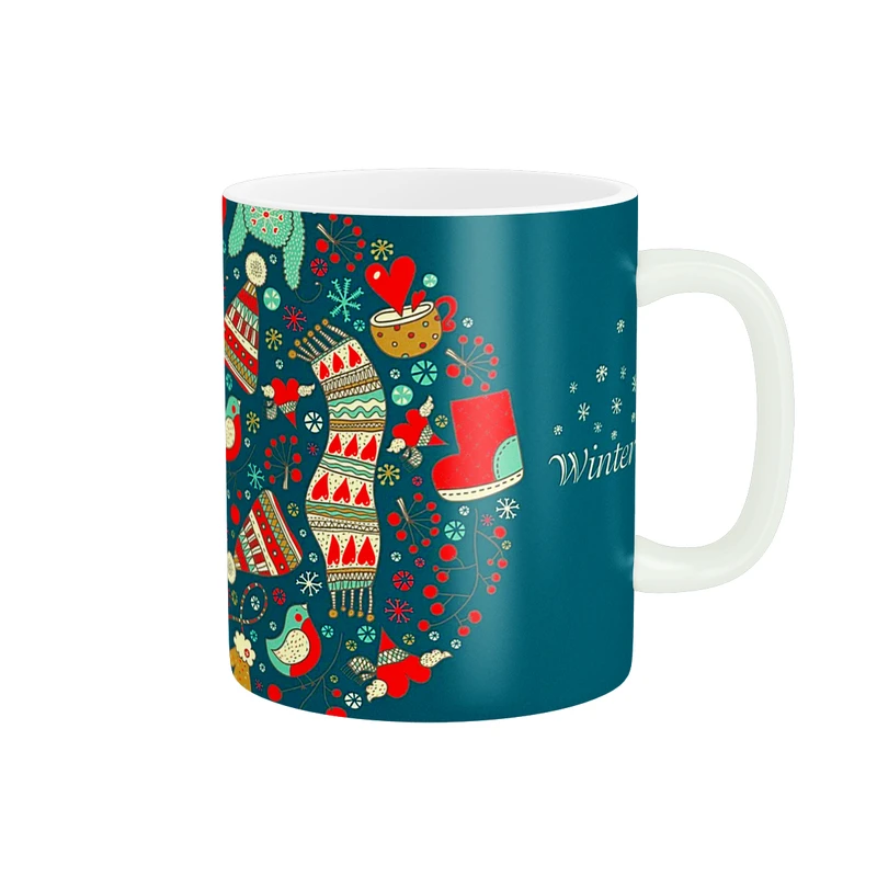 ماگ مدل طراحی گرافیکی لباس های زمستانی کد 1417