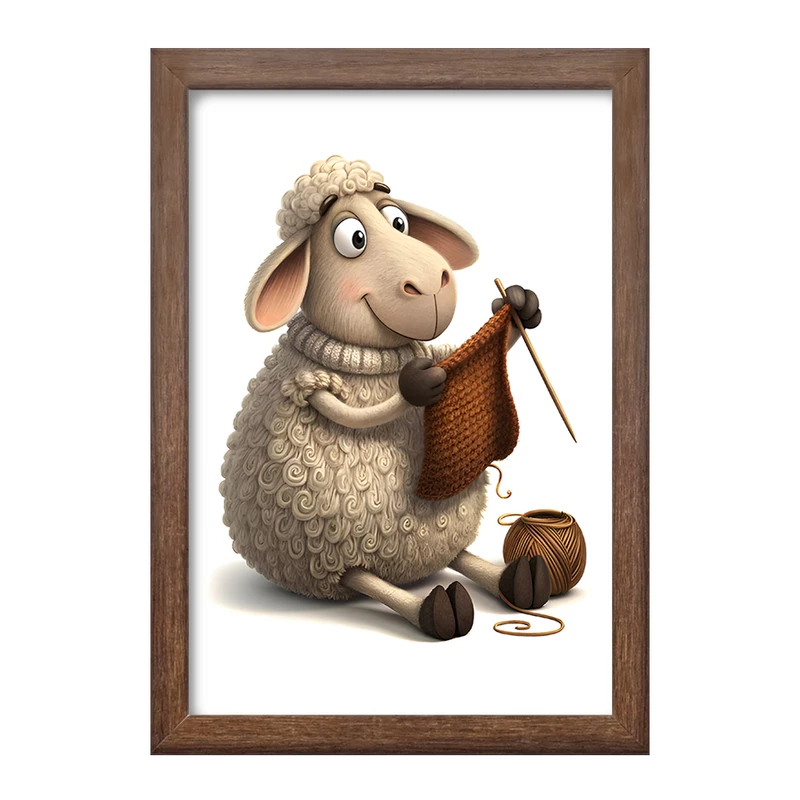 تابلو خندالو طرح گوسفند بافنده کد F8036