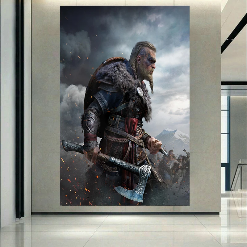 تابلو بوم طرح گیم مدل Eivor Assassins Creed Valhalla کد AR2440