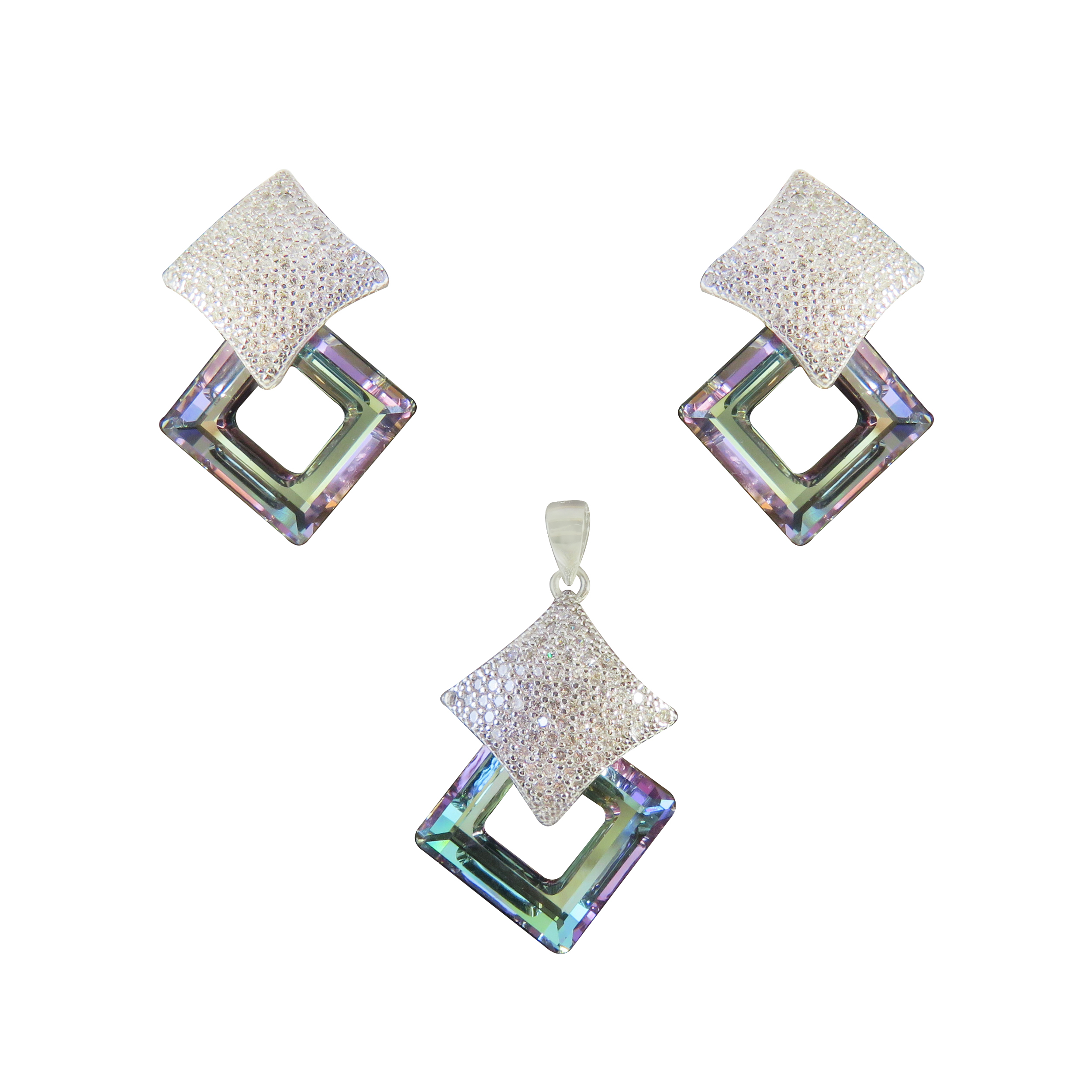 نیم ست نقره زنانه کد 2881