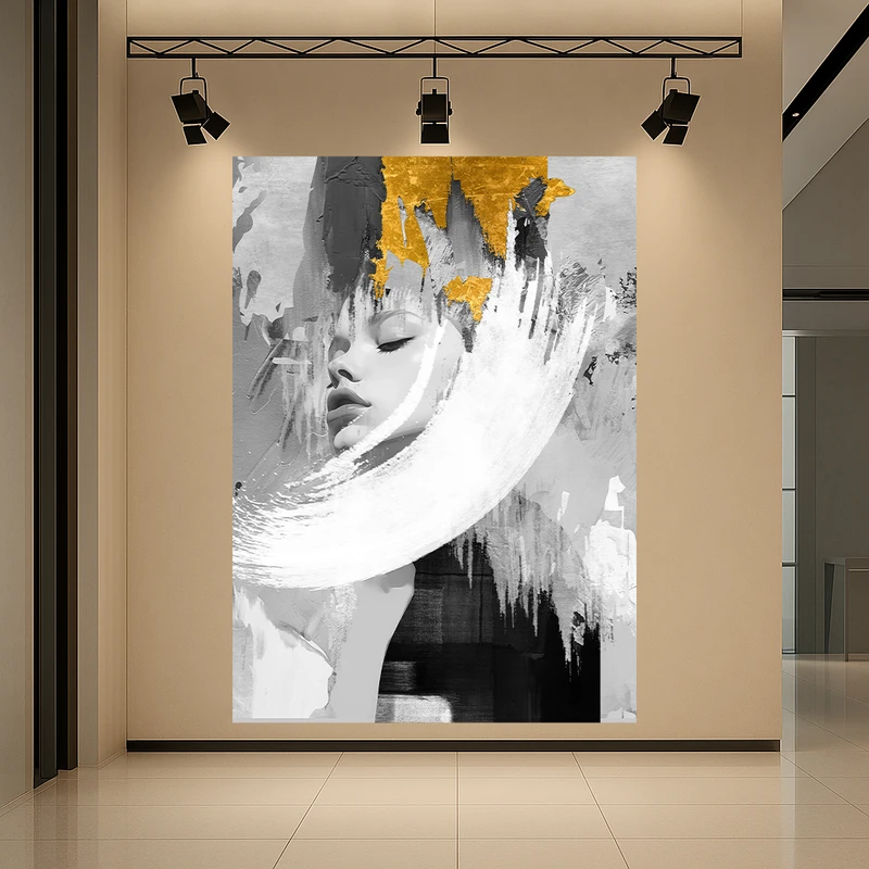 پوستر طرح نقاشی چهره مدل انتزاعی کد AR3059618