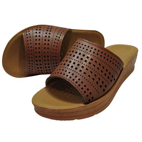 دمپایی زنانه مدل الناز کد A9 رنگ قهوه ای