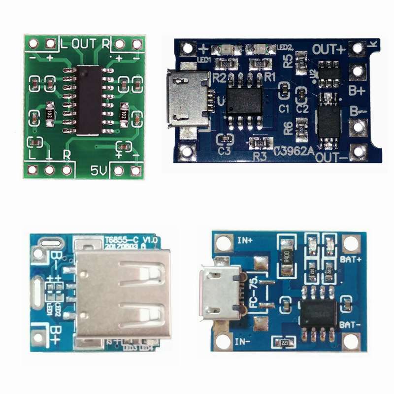 ماژول مدل PAM8403 , TP4056 3CHIP , TP4056  , T6855 مجموعه 4 عددی