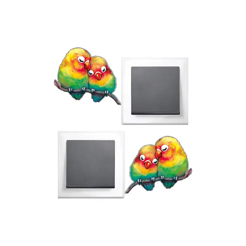 استیکر کلید و پریز گراسیپا طرح پرنده های عاشق کد 10 مجموعه 2 عددی