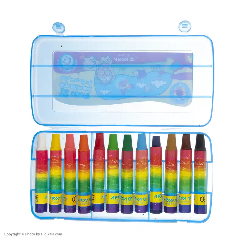 پاستل روغنی 12 رنگ آریا کد 2010