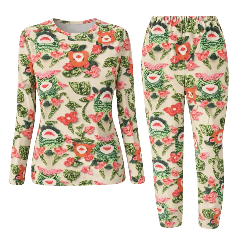 ست تی‌شرت آستین بلند و شلوار راحتی زنانه مدل آوید کد 178