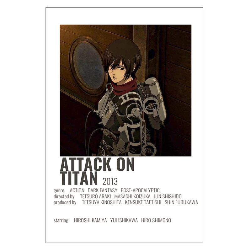 پوستر مدل میکاسا Mikasa طرح انیمه Attack on titan کد 157