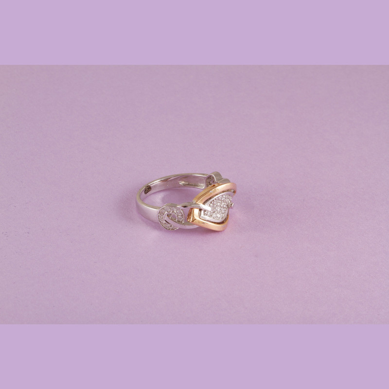 انگشتر طلا 18 عیار زنانه جواهری گاندی مدل 17300