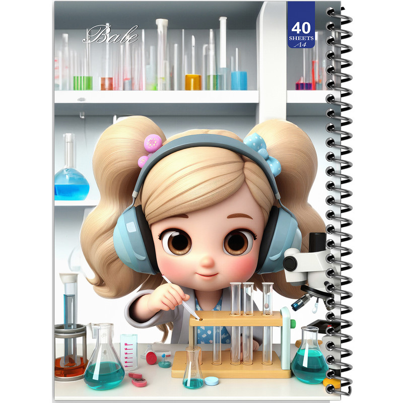 دفتر نقاشی 40 برگ انتشارات بله طرح دختر دانشمند کد A4-K700