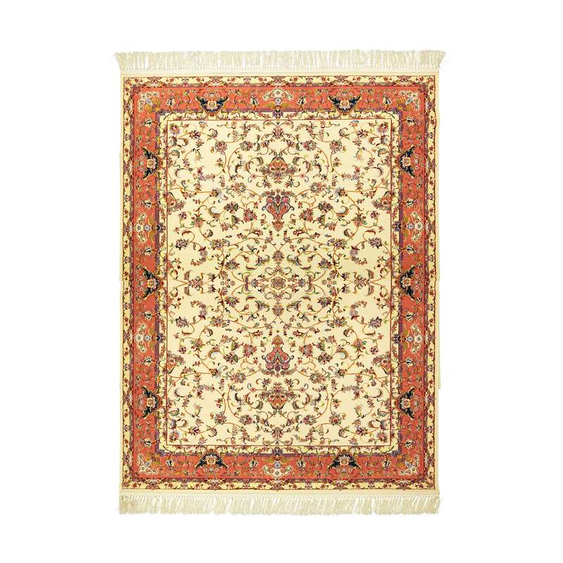 فرش ماشینی عرش طرح آیسان زمینه کرم