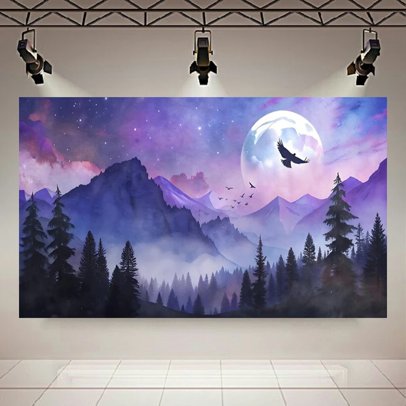 پوستر طرح مخمل پرواز عقاب مدل جنگل و کوهستان کد AR3058297