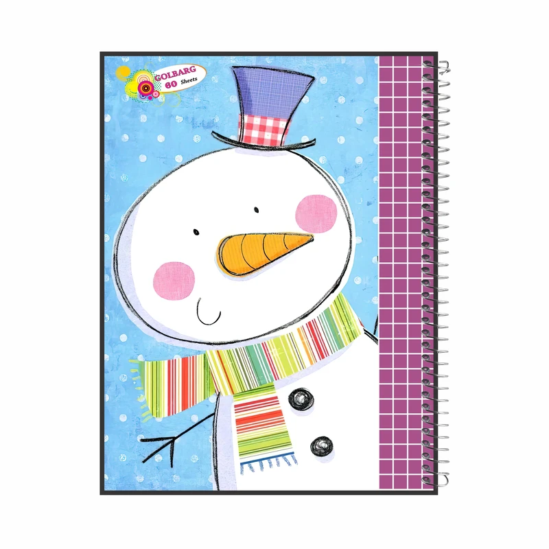 دفتر شطرنجی 60 برگ گلبرگ طرح آدم برفی کد 601232