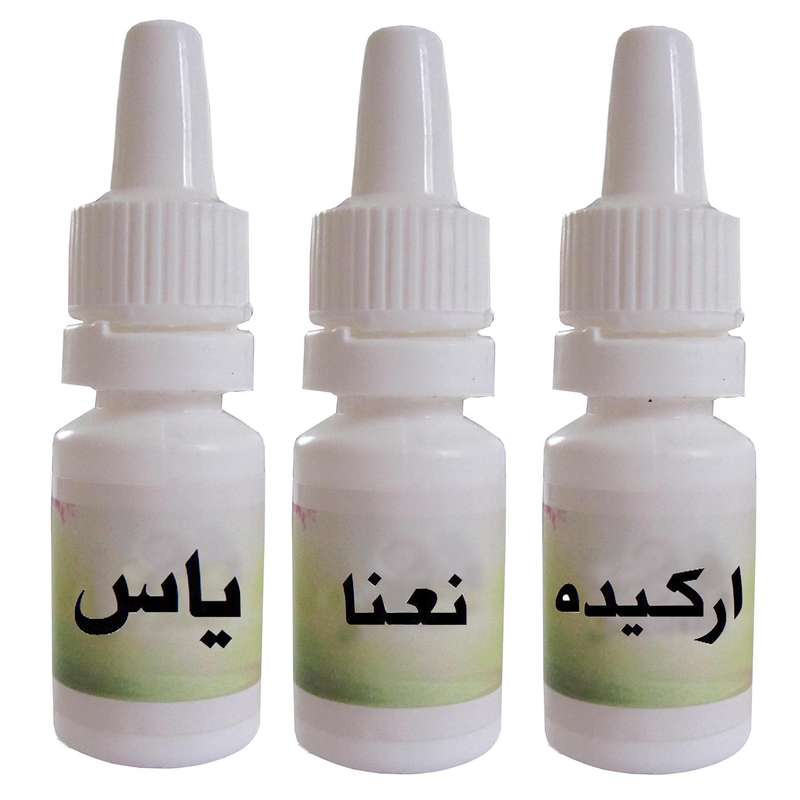 اسانس شمع مدل نعنا اركيده و ياس حجم 10 ميلي ليتر مجموعه 3 عددی