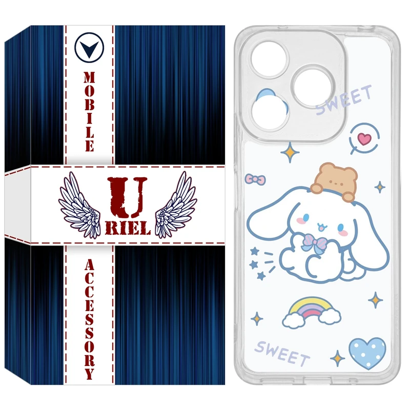 کاور یوریل مدل Clear کد 24 طرح خرگوش بامزه مناسب برای گوشی موبایل شیائومی Redmi 13X / 13 / Poco M6 4G