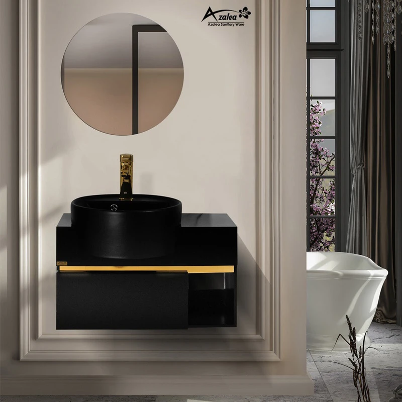 عکس شماره 3 : ست کابینت و روشویی آزالیا مدل milana70m به همراه آینه گرد