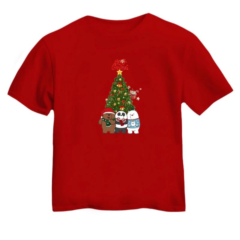 تی شرت آستین کوتاه بچگانه مدل خرس کریسمس کد 6