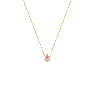 گردنبند طلا 18 عیار دخترانه الی گالری مدل یونیکورن مینایی