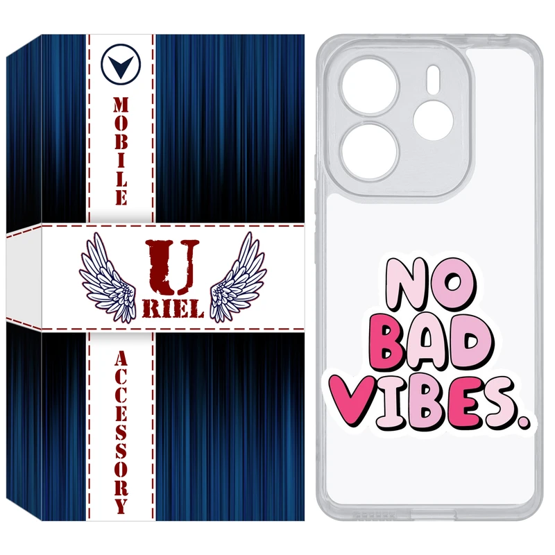 کاور یوریل مدل Clear کد 92 طرح انرژی مثبت مناسب برای گوشی موبایل شیائومی Redmi Note 14 4G