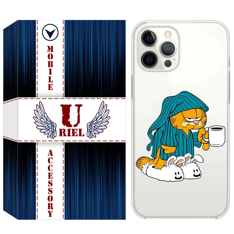 کاور یوریل قاب مدل Clear کد 72 طرح گارفیلد مناسب برای گوشی موبایل اپل iPhone 13 Pro
